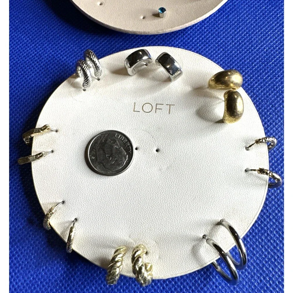 LOFT Earrings 4 Pairs Studs 2 Singles 8 Pairs Small Hoops Ann Taylor preppy